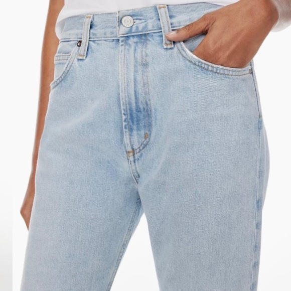 Agolde Light Blue Straight Leg Jeans - Picture 3 of 13